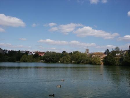 Diss Mere view back to Saint Mary's Church